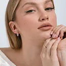 Серьги из красного золота с фианитами