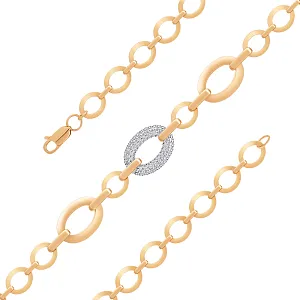 Браслет из красного золота с фианитами