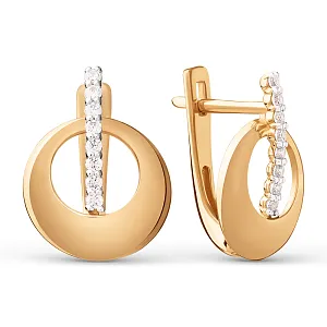 Серьги из красного золота с фианитами