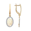 Серьги из красного золота с фианитами