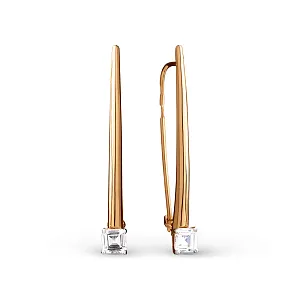 Серьги из красного золота с фианитами