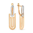 Серьги из красного золота с фианитами