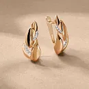 Серьги из красного золота с фианитами