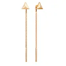 Серьги продевки из красного золота