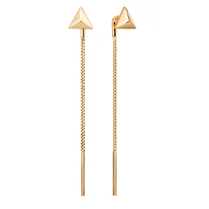 Серьги продевки из красного золота