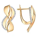 Серьги из красного золота с фианитами