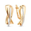 Серьги из красного золота с фианитами