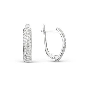 Серьги из белого золота с фианитами