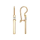 Серьги из красного золота с фианитами