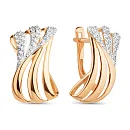 Серьги из красного золота с фианитами