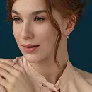 Серьги из красного золота с фианитами