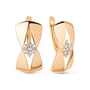 Серьги из красного золота с фианитами