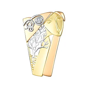 Подвеска из желтого золота с бриллиантом