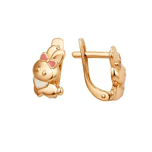 Серьги детские из красного золота