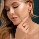 Серьги из красного золота с фианитами