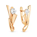 Серьги из красного золота с фианитами