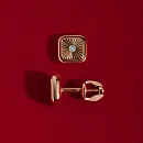 Серьги пусеты из красного золота с фианитами