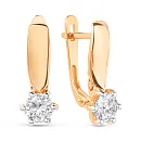 Серьги из красного золота с фианитами