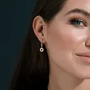 Серьги из красного золота с фианитами