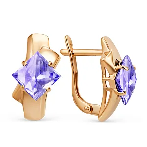 Серьги из красного золота с аметистами
