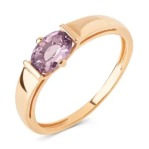 Кольцо из красного золота с аметистом