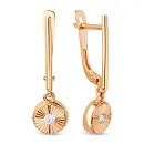 Серьги из красного золота с фианитами