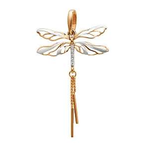 Подвеска из красного золота с фианитами