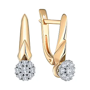 Серьги из красного золота с бриллиантами