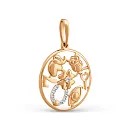 Подвеска из красного золота с фианитами