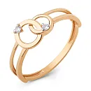 Кольцо из красного золота с фианитами