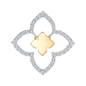 Подвеска из красного золота с фианитами