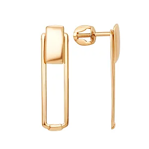 Серьги пусеты из красного золота