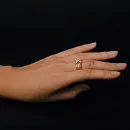 Кольцо из красного золота с фианитом