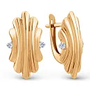 Серьги из красного золота с фианитами