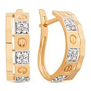 Серьги из красного золота с фианитами