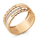 Кольцо из красного золота с фианитами