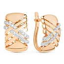 Серьги из красного золота с фианитами