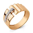 Кольцо из красного золота с фианитами