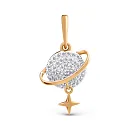 Подвеска из красного золота с фианитами