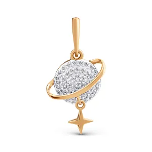 Подвеска из красного золота с фианитами