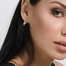 Серьги из красного золота с фианитами