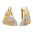Серьги из красного золота с фианитами