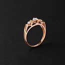 Кольцо из красного золота с фианитами