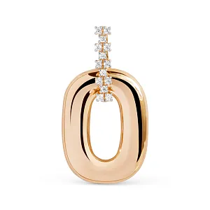 Подвеска из красного золота с фианитами