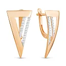 Серьги из красного золота с фианитами