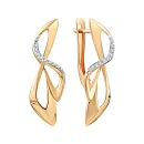 Серьги из красного золота с фианитами