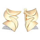 Серьги из красного золота с фианитами