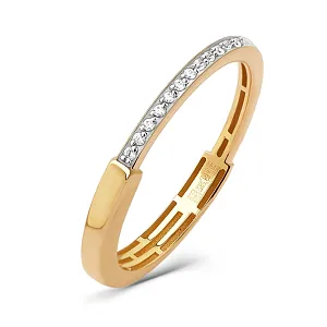 Кольцо из красного золота с фианитами