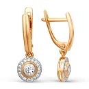 Серьги из красного золота с фианитами