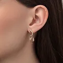 Серьги из красного золота с фианитами